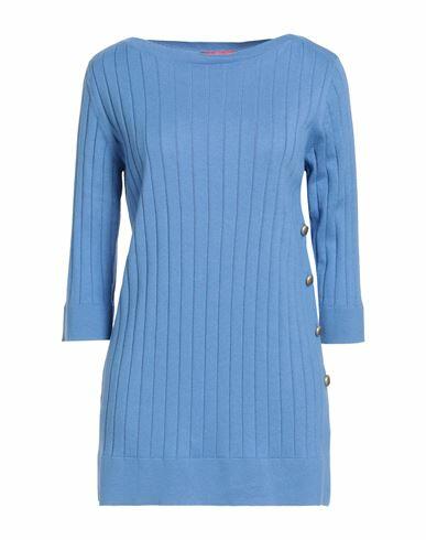 Max & co. Woman Sweater Azure Cotton, Cashmere Cover