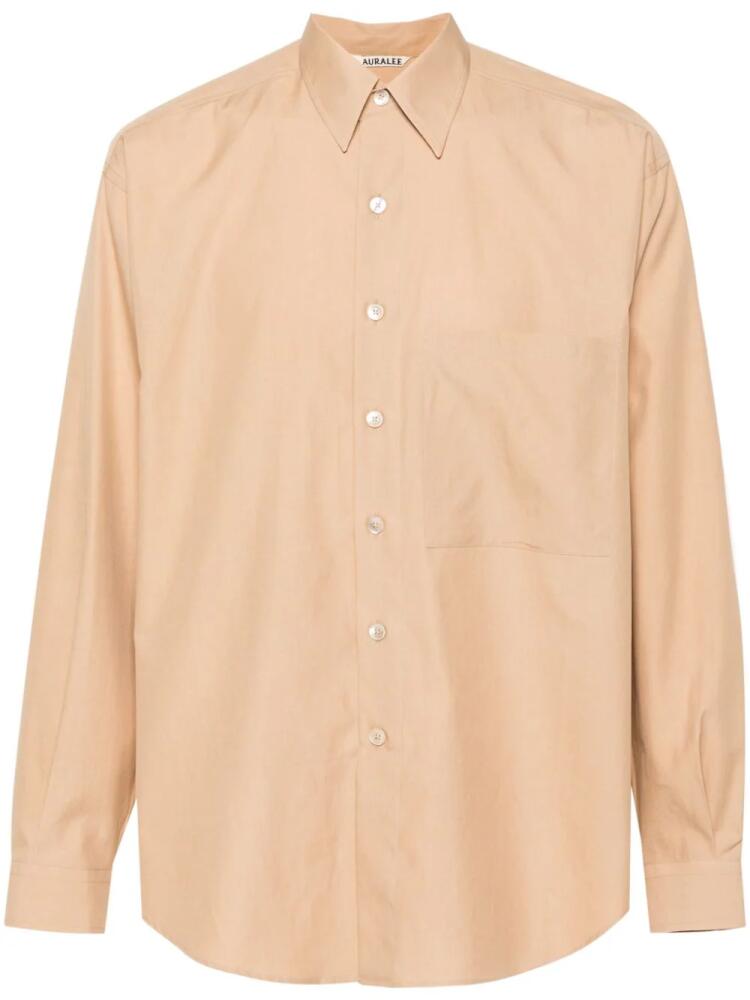 Auralee Finx poplin long-sleeve shirt - Neutrals Cover