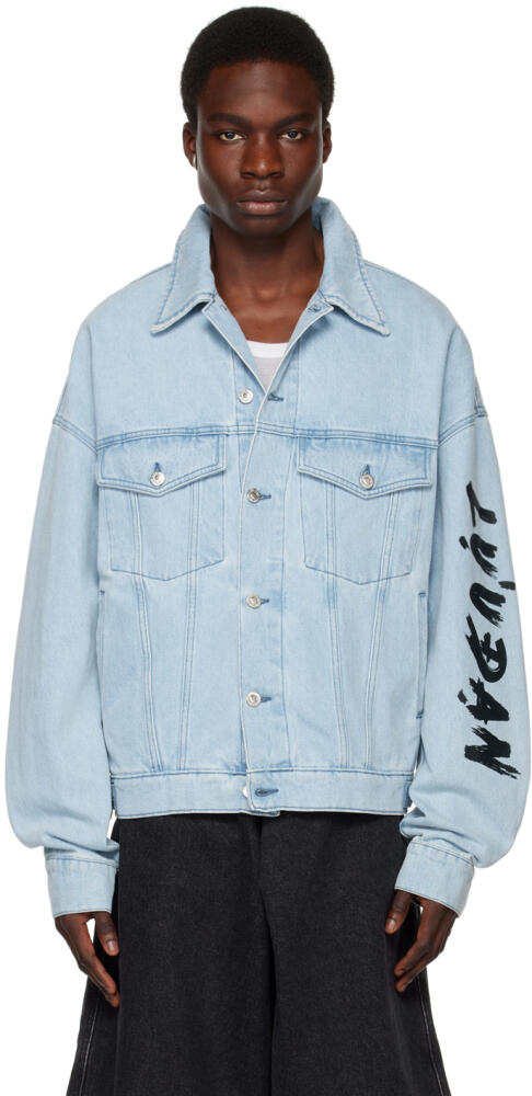 LU'U DAN Blue Faded Denim Jacket Cover