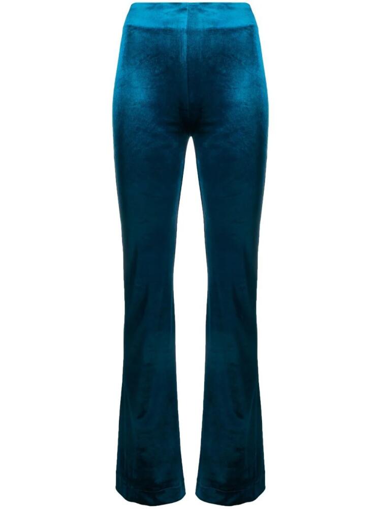 Atlein flared velvet trousers - Blue Cover