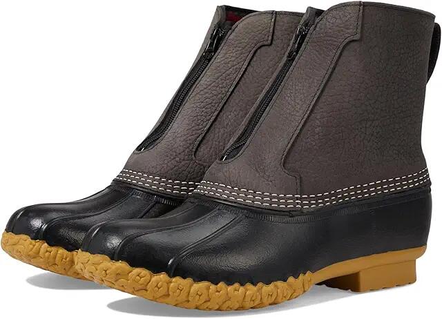 L.L.Bean Bean Boot 8 Zip Front Fleece Lined (Graphite/Black/Gum/Red Black Plaid) Men's Shoes Cover