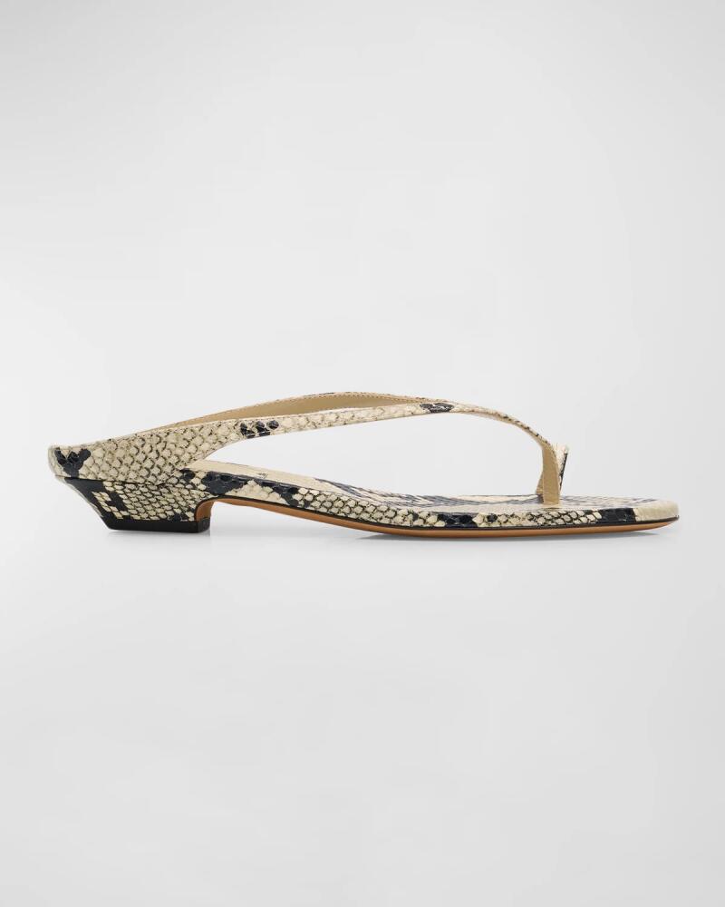 Khaite Marion Python-Embossed Slide Sandals Cover