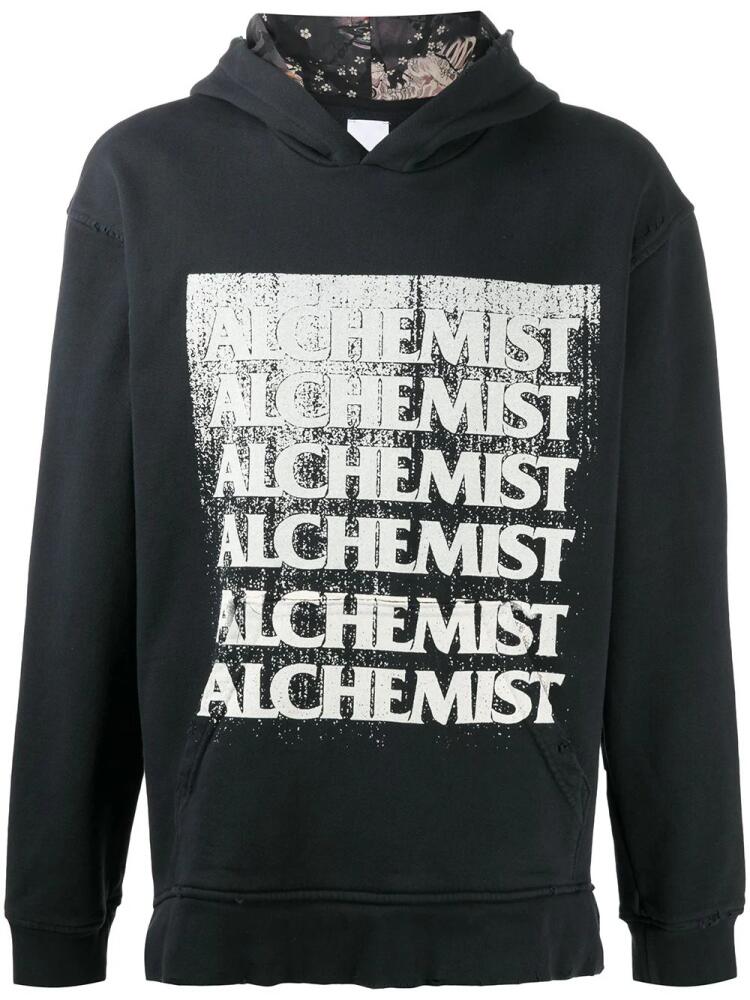 Alchemist vintage-effect logo hoodie - Black Cover