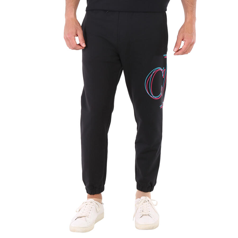 Calvin Klein Mens Black Illuminated Stretch Cotton Sweatpants Cover