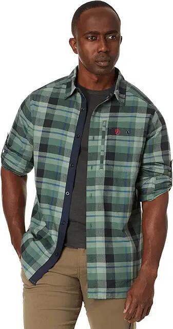 Fjallraven Fjallglim Shirt (Deep Patina/Dark Navy) Men's Long Sleeve Button Up Cover