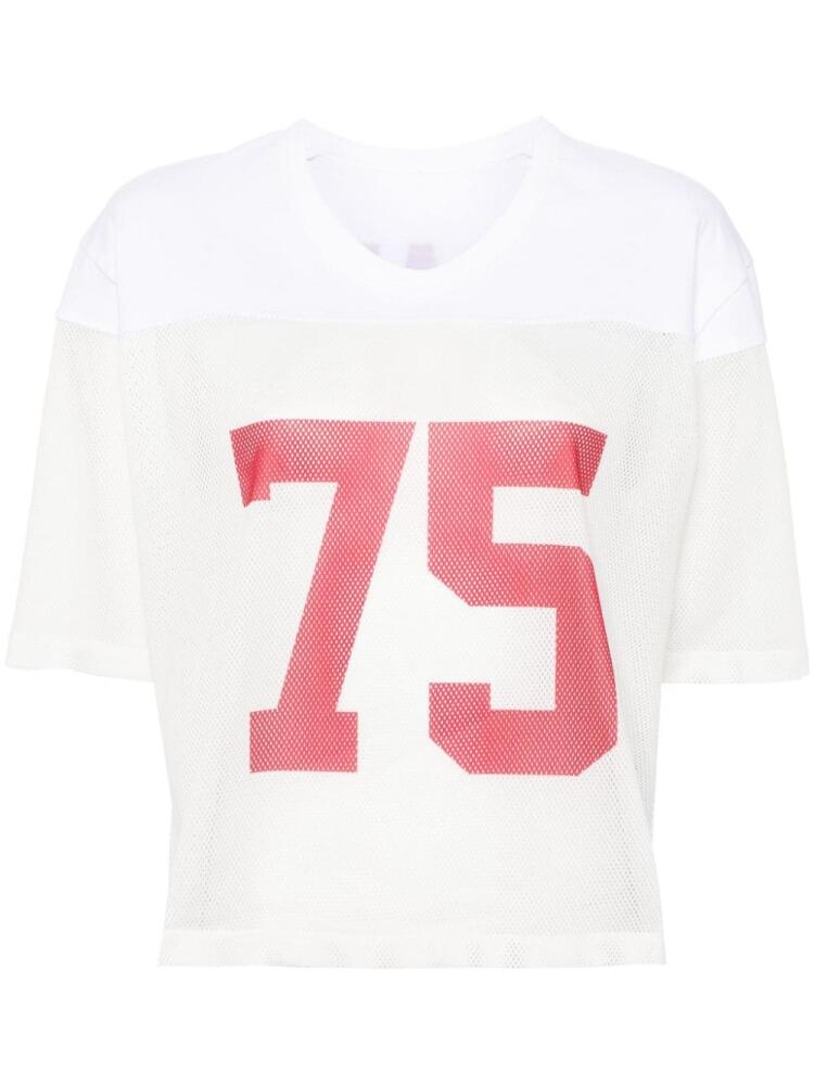 Maje number-print panelled T-shirt - White Cover