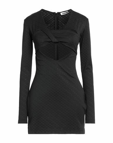 Ambush Woman Mini dress Black Polyester, Elastane Cover