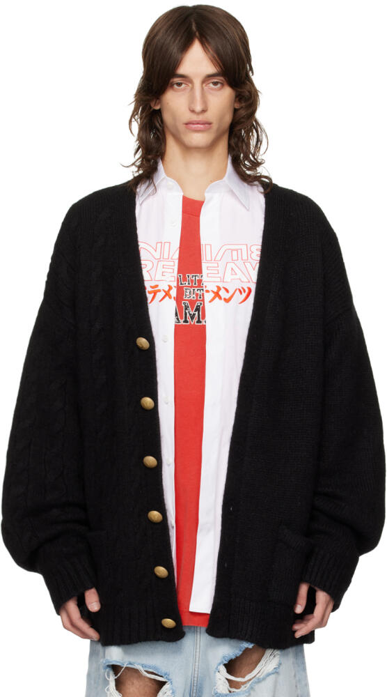 VETEMENTS Black Split Cardigan Cover