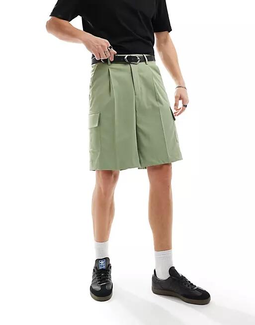 ASOS DESIGN cargo shorts in sage-Green Cover