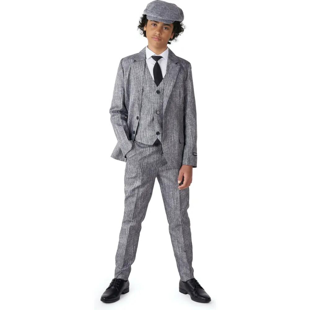 OppoSuits Suitmeister '20s Three-Piece Suit with Tie & Hat in Grey Cover