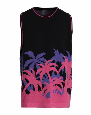 8 By Yoox Multicolor Cotton Jacquard Sleeveless Sweater Man Sweater Fuchsia Cotton, Recycled cotton Cover