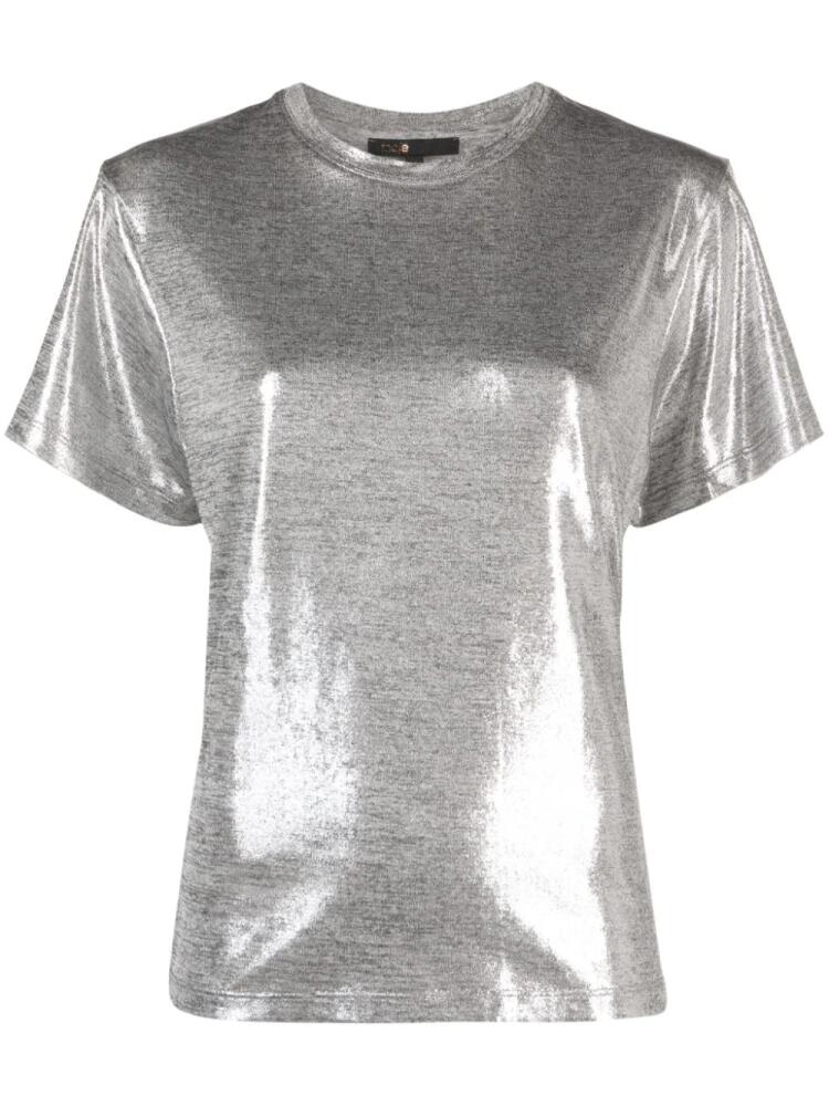 Maje lamé round-neck T-shirt - Silver Cover