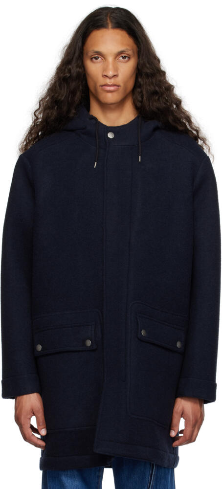 A.P.C. Navy Mathias Coat Cover