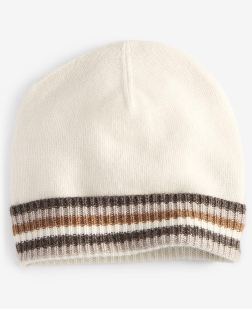 Charter Club Cashmere Stripe Cuffed Beanie, Created for Macy's - Warm Praline Cover