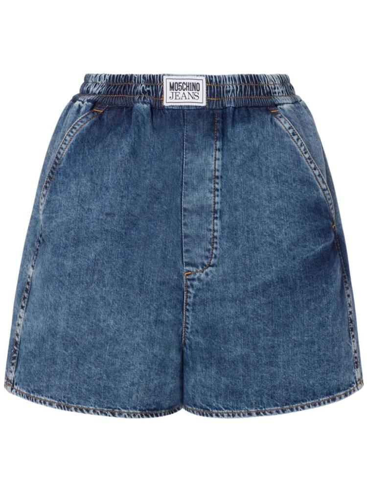 MOSCHINO JEANS elasticated-waistband denim shorts - Blue Cover