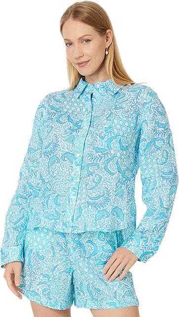 Lilly Pulitzer Coralynn Button-Down (Resort White Goombay Grooves) Women's Clothing Cover