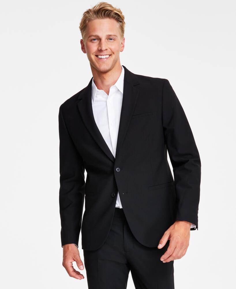 Calvin Klein Men's Refined Slim-Fit Stretch Suit Jacket - Black Beauty Cover