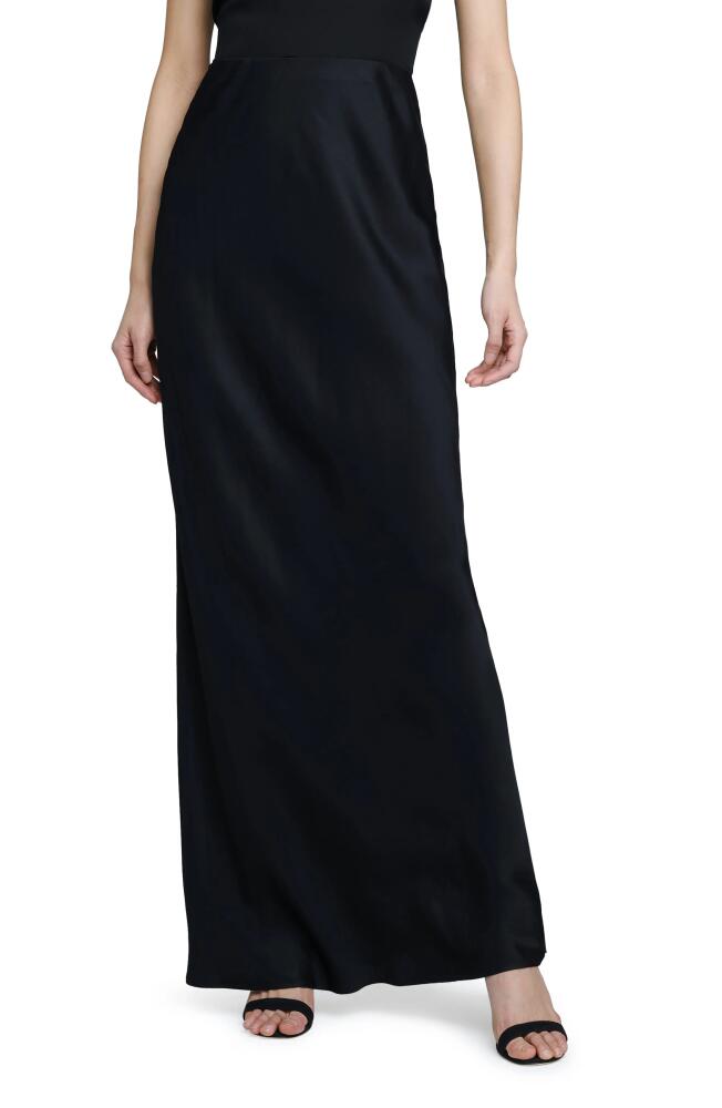 L'AGENCE Zeta Satin Maxi Skirt in Black Cover