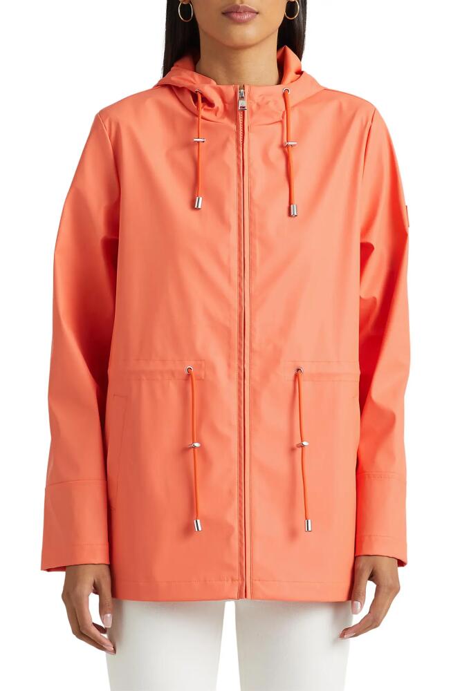 Lauren Ralph Lauren Hooded Rain Slicker in Portside Coral Cover