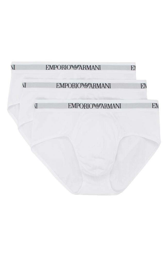 Emporio Armani 3-Pack Cotton Briefs in White/White/White Cover