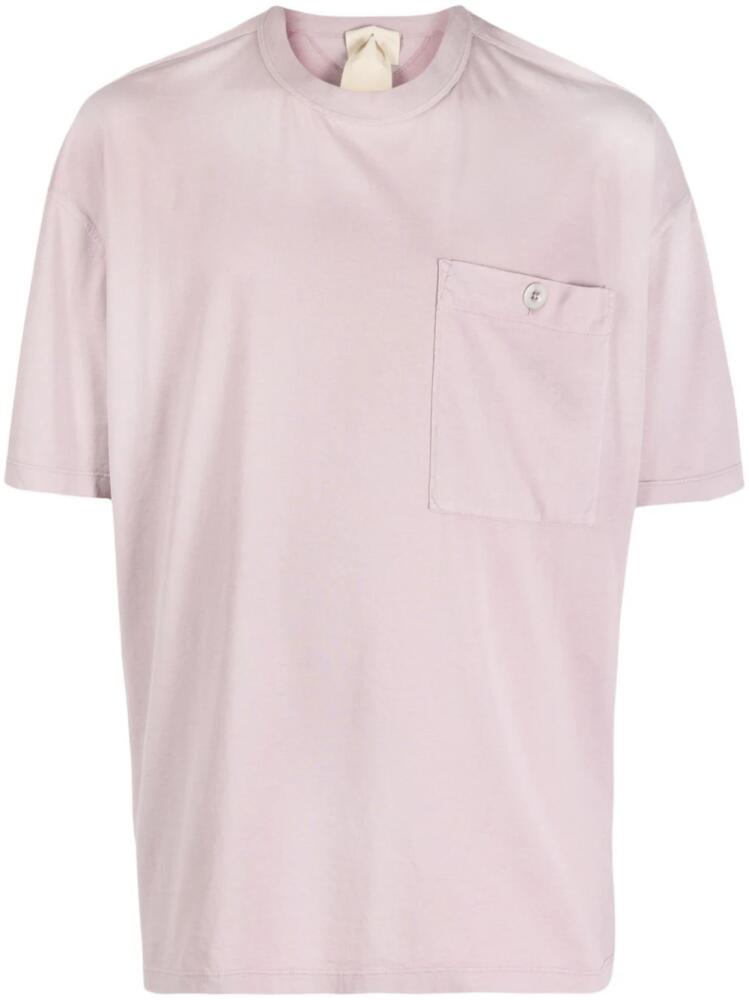 Ten C logo-patch crew-neck T-shirt - Pink Cover