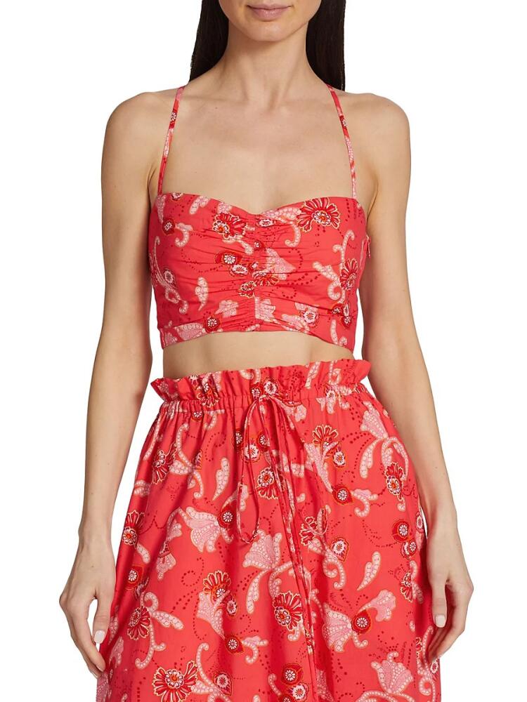 A. L.C. Women's Arit Floral Sweetheart Crop Top - Calla Cover