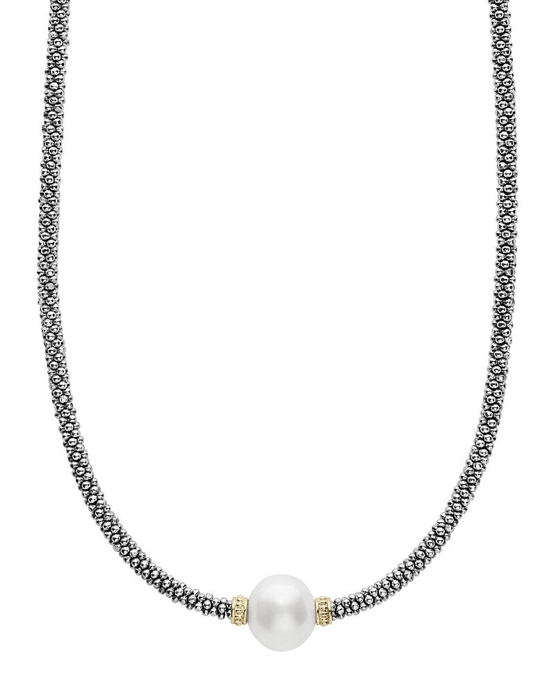 Lagos 18K Gold and Sterling Silver Luna Rope Necklace with Cultured Freshwater Pearl, 16 Cover