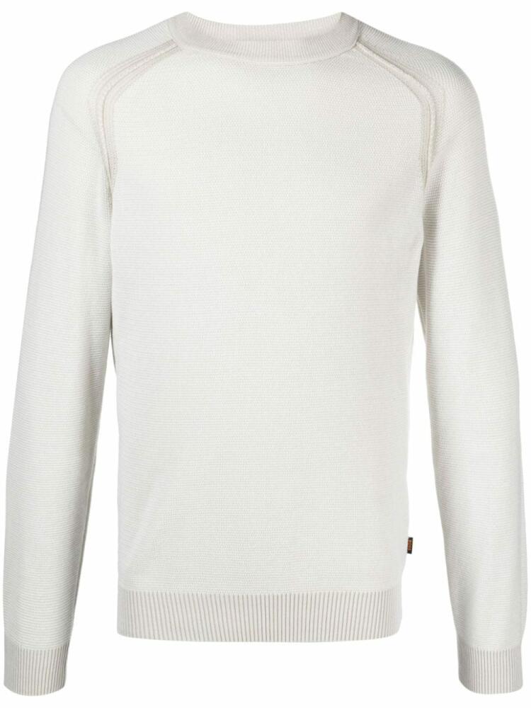 BOSS crew-neck cotton blend jumper - Neutrals Cover