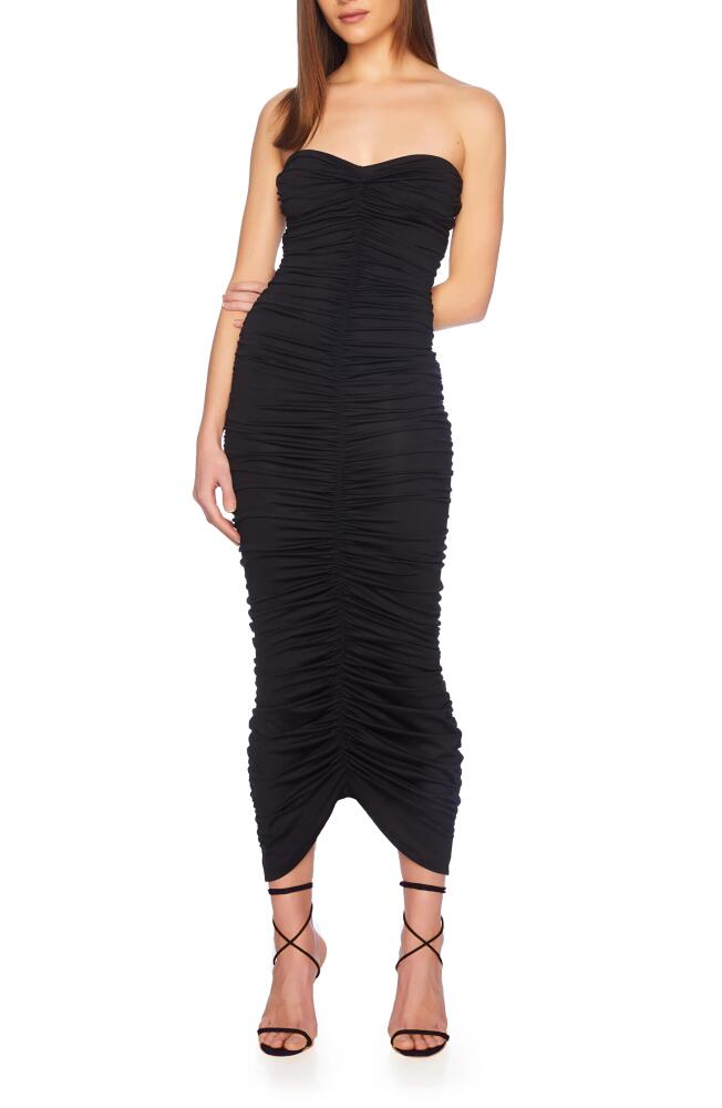 Susana Monaco Ruched Strapless Cocktail Dress in Black Cover