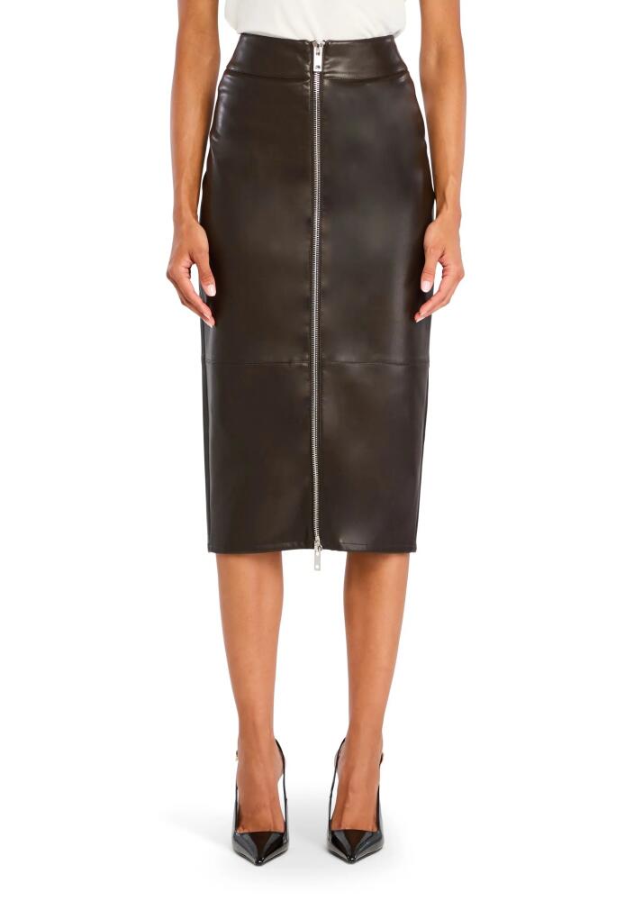 SER.O.YA Millicent Vegan Leather High Rise Midi Skirt in Ash Brown Cover