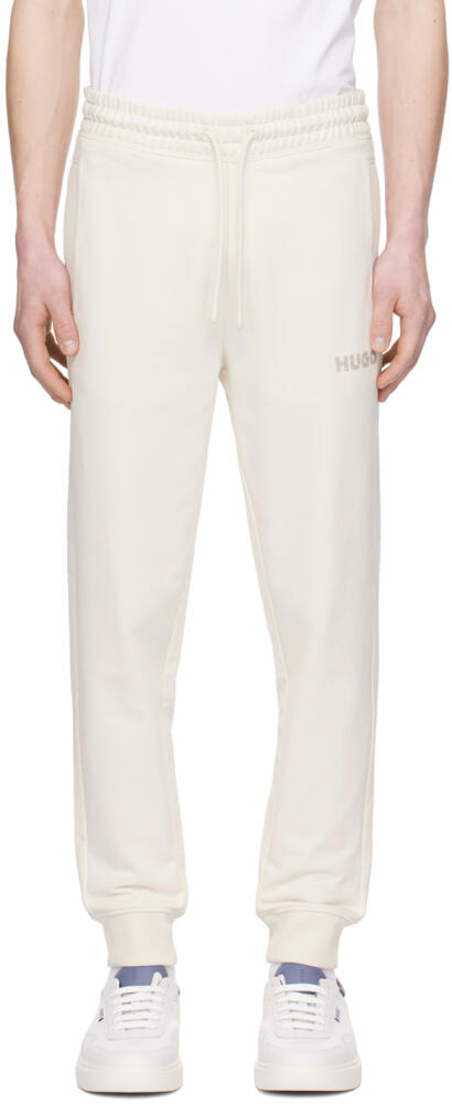 Hugo Off-White Embroidered Sweatpants Cover