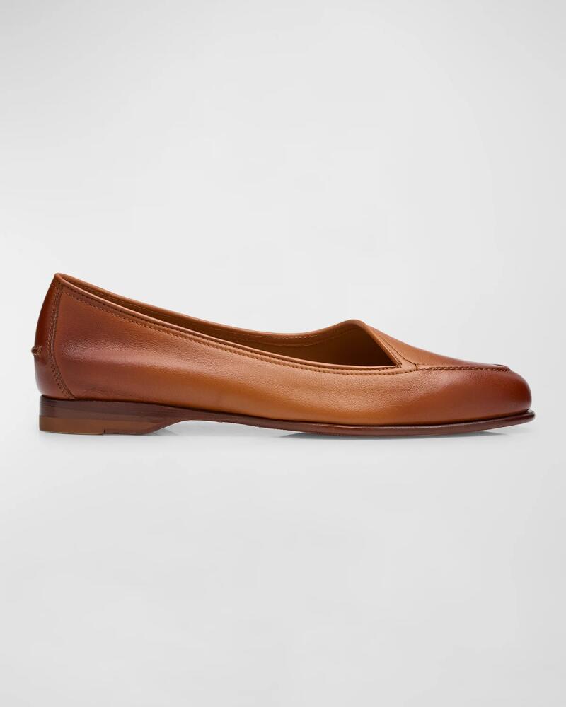 Santoni Andreaw Asymmetrical Leather Ballerina Loafers Cover