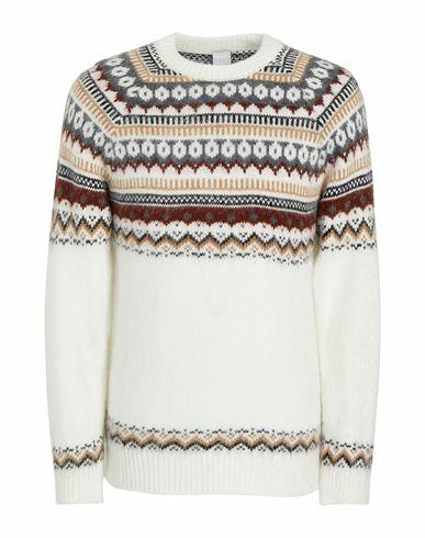 8 By Yoox Intarsia Crew-neck Man Sweater Ivory Acrylic, Viscose, Wool, Alpaca wool Cover