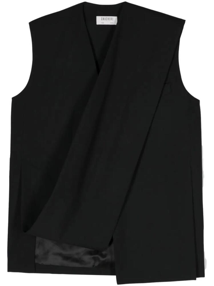 Gauchère draped wool blouse - Black Cover