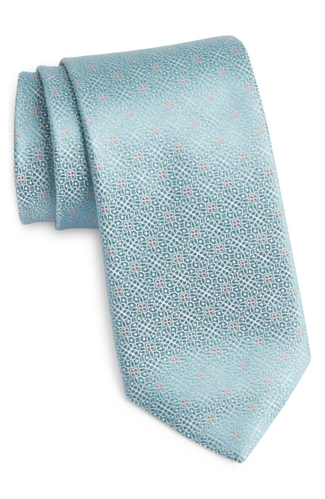 Canali Floral Medallion Silk Tie in Turquoise Cover