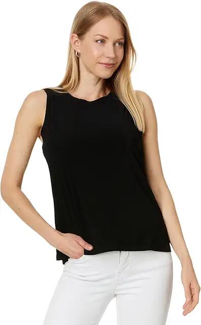 Vince Camuto Sleeveless Tank With Back Key Hole (Rich Black) Women's Clothing Cover