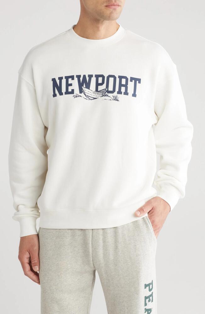 Museum of Peace & Quiet Newport Crewneck Cotton Graphic Sweatshirt in White Cover