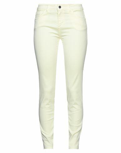 Rebel Queen Woman Pants Light yellow Cotton, Elastane Cover