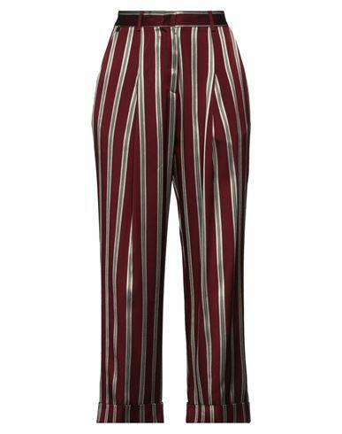 Manila Grace Woman Pants Burgundy Acetate, Viscose Cover