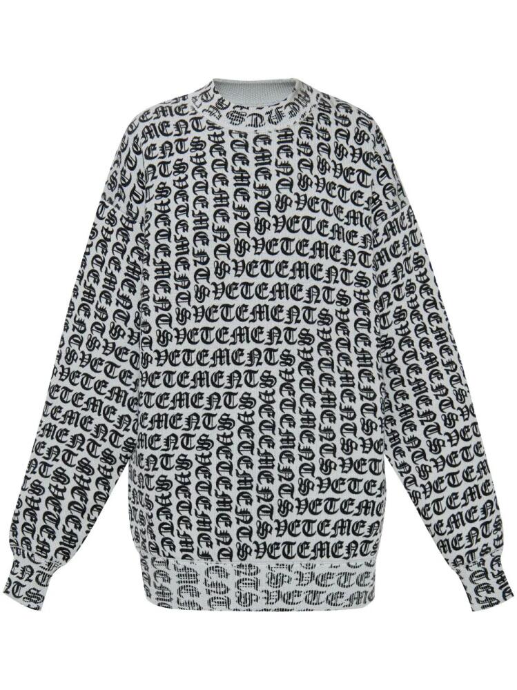 VETEMENTS logo-intarsia sweater - Grey Cover