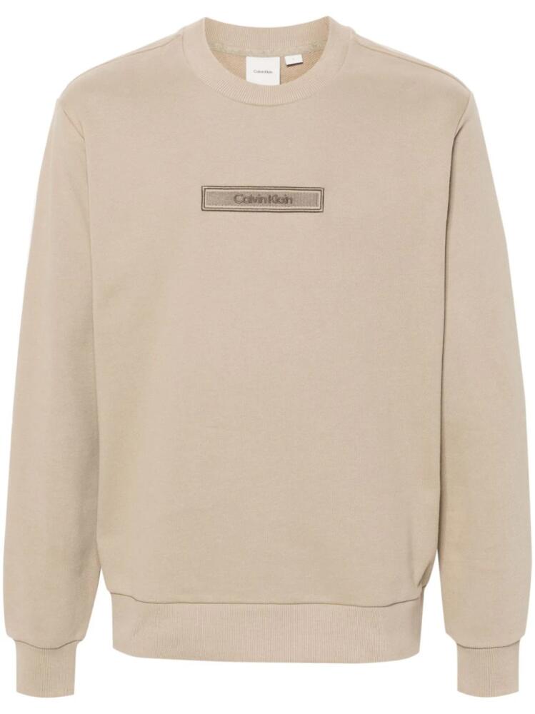 Calvin Klein logo-patch sweatshirt - Neutrals Cover