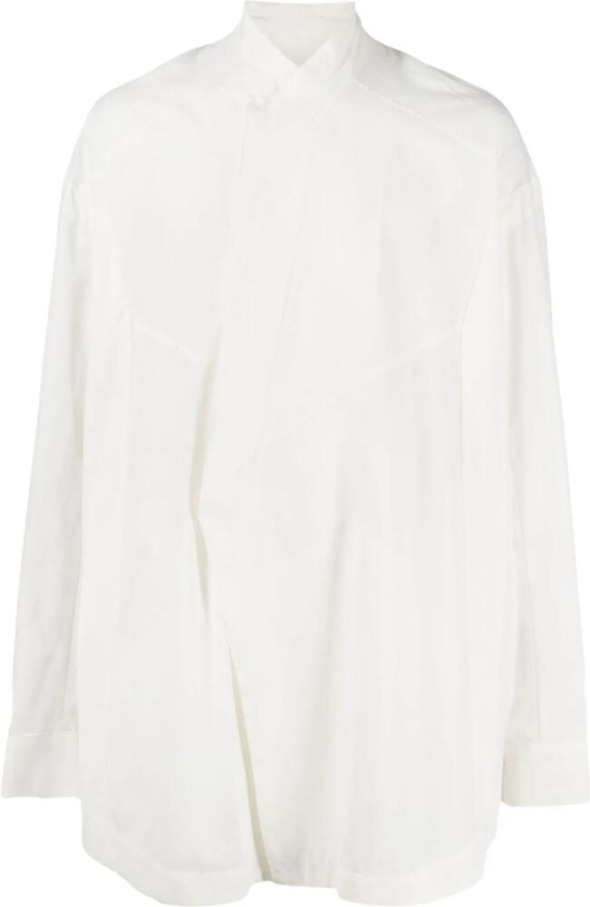 Julius concealed-fastening cotton-blend shirt - White Cover