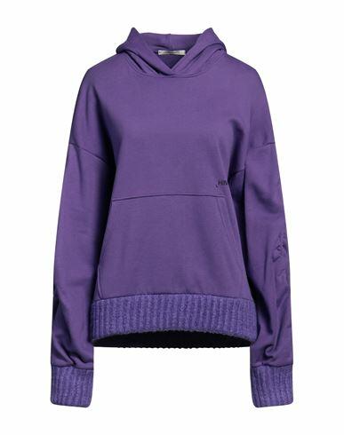 Hinnominate Woman Sweatshirt Purple Cotton, Elastane Cover