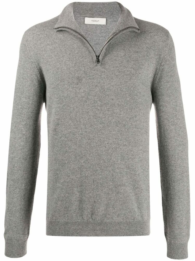 Pringle of Scotland zipped neck fine knit jumper - Grey Cover