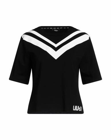 Liu ·jo Woman T-shirt Black Cotton, Elastane Cover