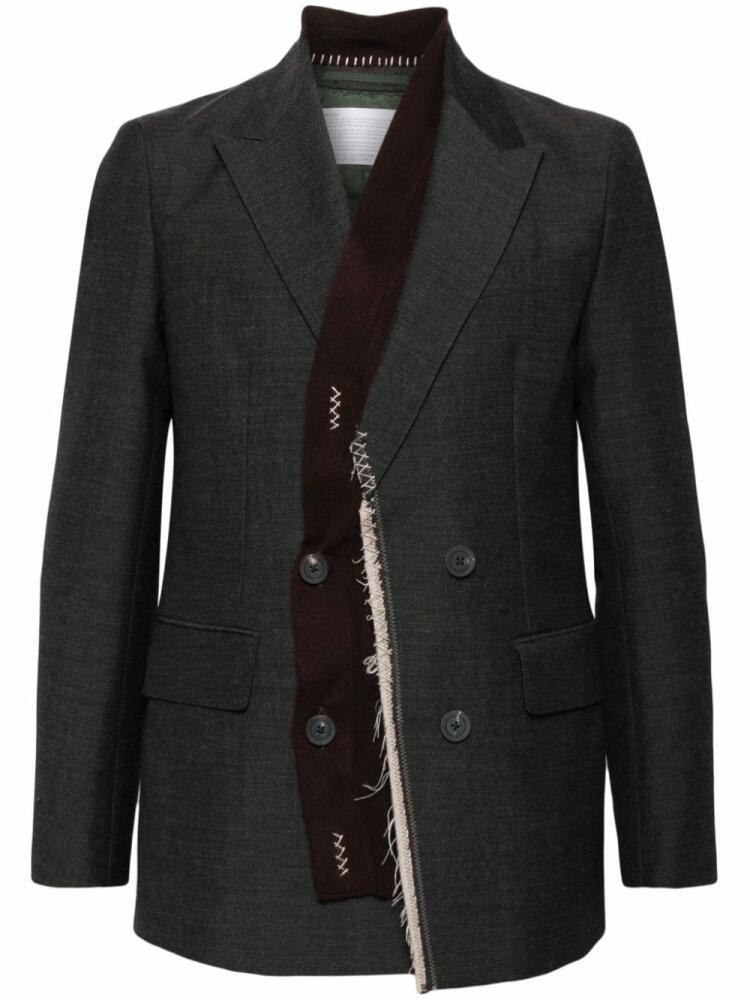 Kolor patchwork wool blazer - Grey Cover