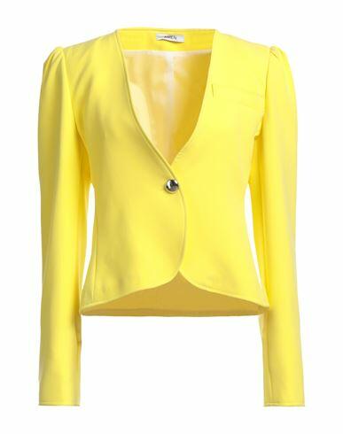 Amen Woman Blazer Yellow Polyester, Viscose, Elastane Cover