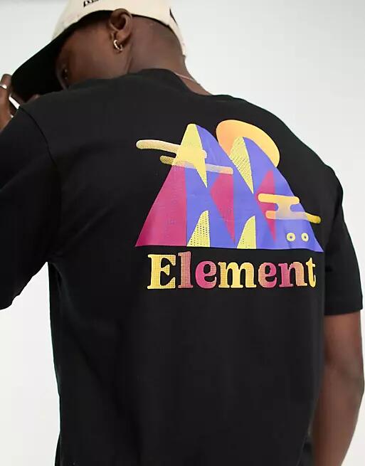 Element back print hills t-shirt in black Cover