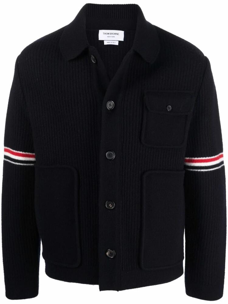 Thom Browne RWB knitted cardigan - Blue Cover