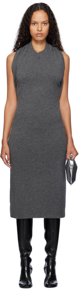 Courrèges Gray Over The Shoulder Drapé Midi Dress Cover